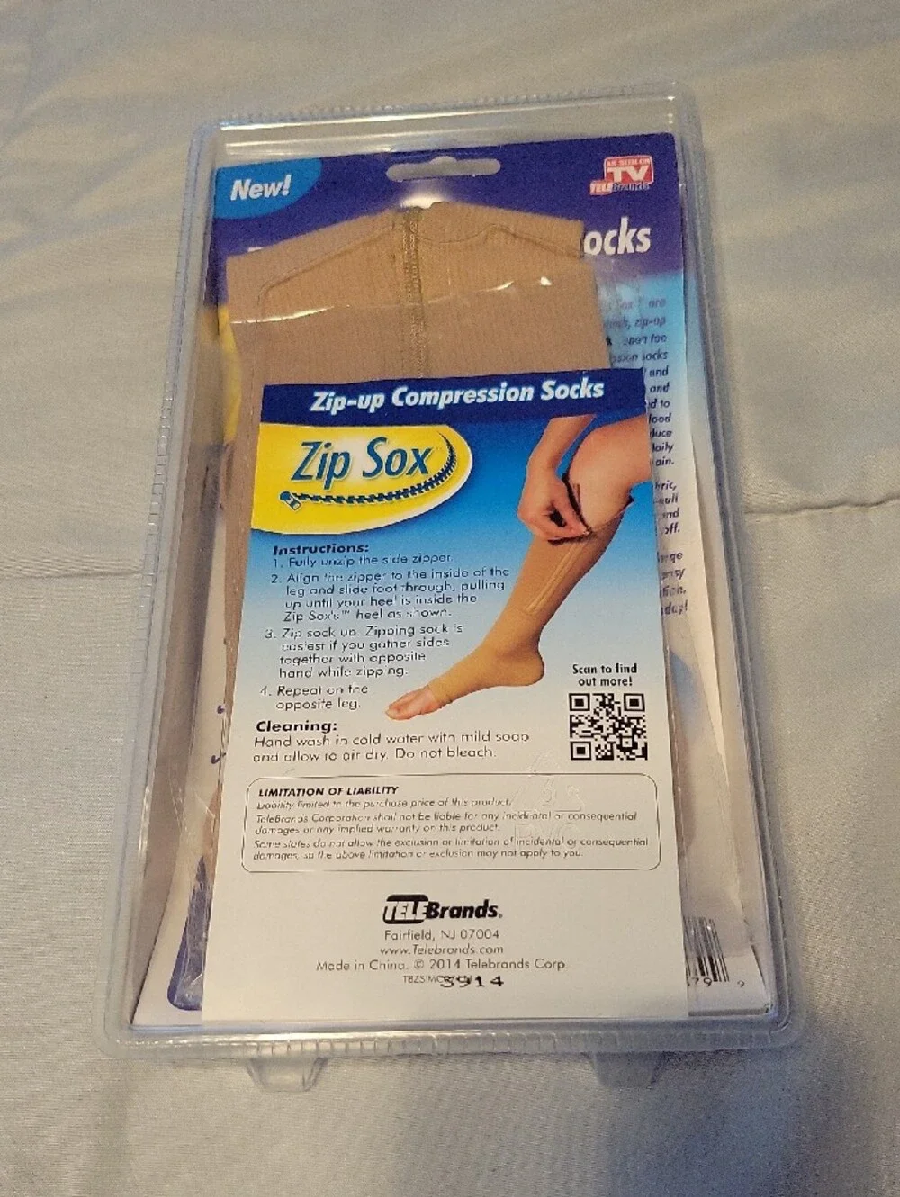 Tan Zip-Up Compression Socks L/XL